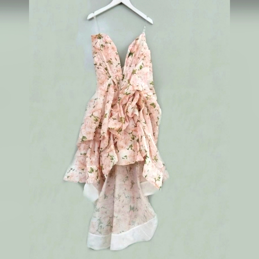 Floral-print Draped Midi Dress